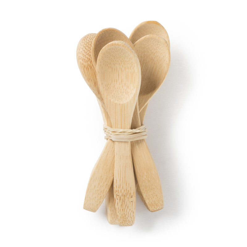Lepels bamboe - 9.5 cm - set van 6