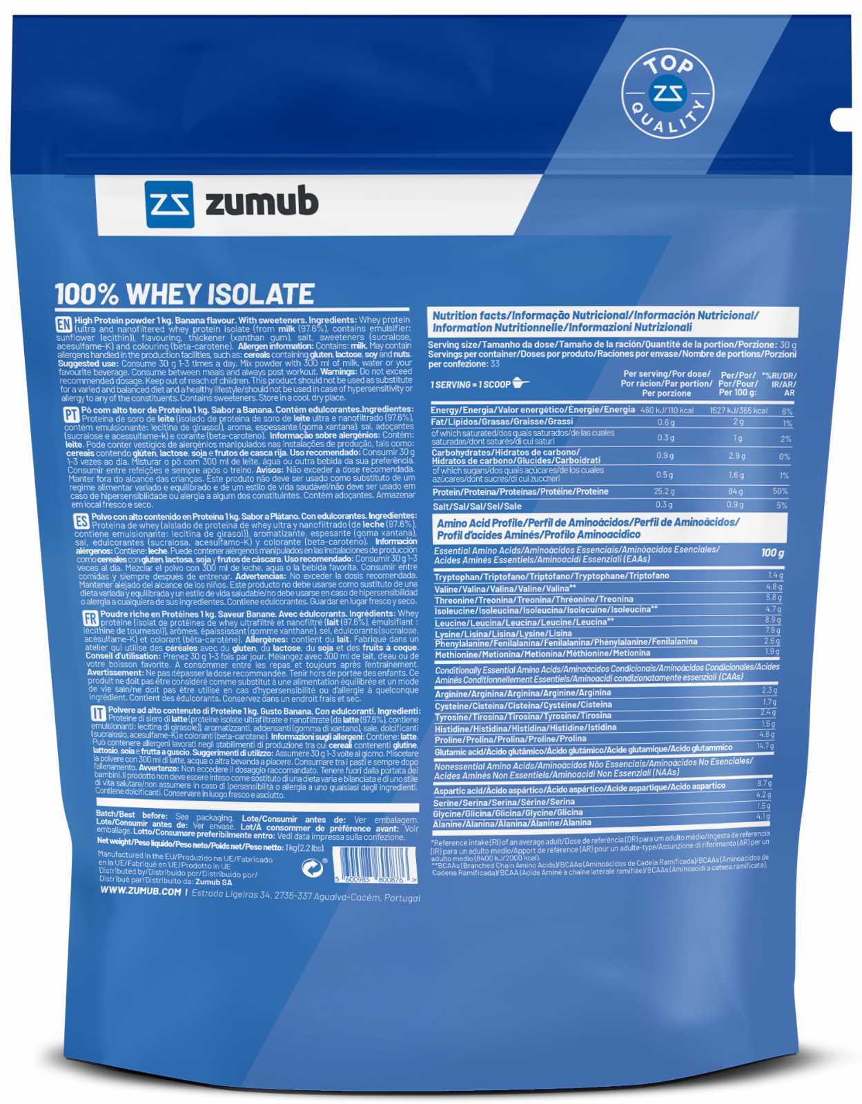 Zumub 100% Whey Isolate 30g