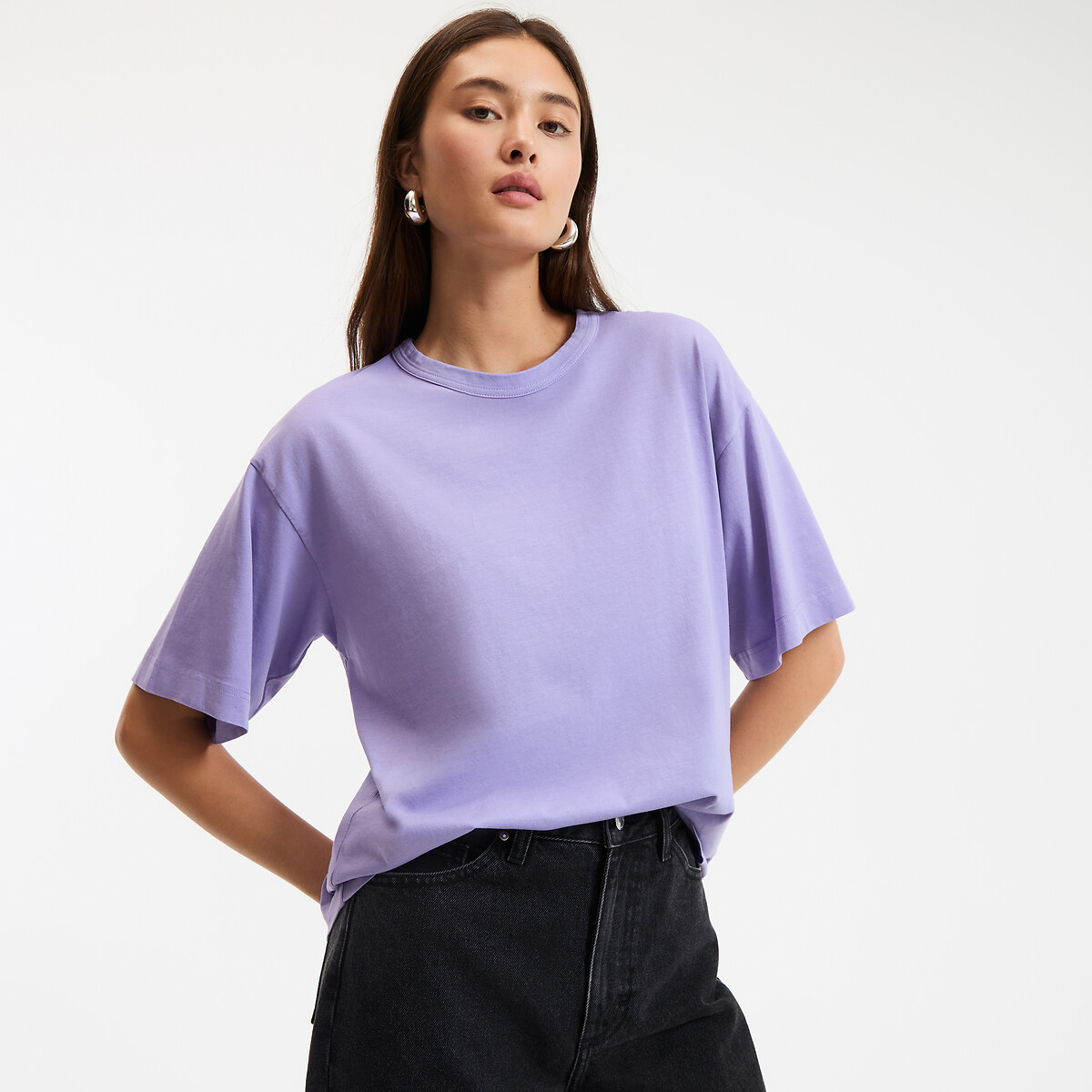 COLEÇÃO LA REDOUTE<br>Camiseta folgada, gola redonda, mangas curtas