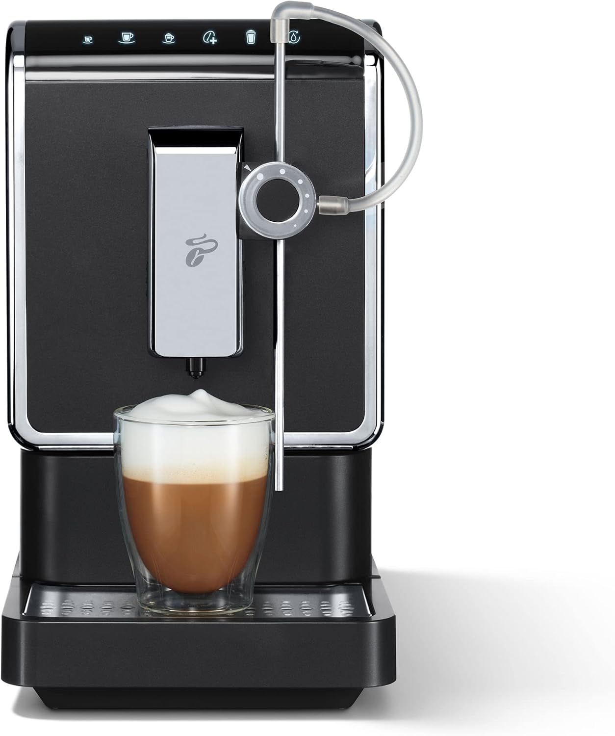 Tchibo Kaffeevollautomat Esperto Pro, inkl. passender Milchkaraffe aus Glas, perfekter Kaffeegenuss für Caffè Crema, Espresso und Milchspezialitäten, 600ml Milchbehälter, anthrazit