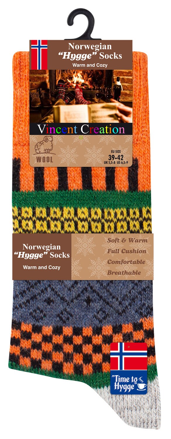 Vincent Creation® 3 Paar Bunte Norwegersocken Hygge Socken