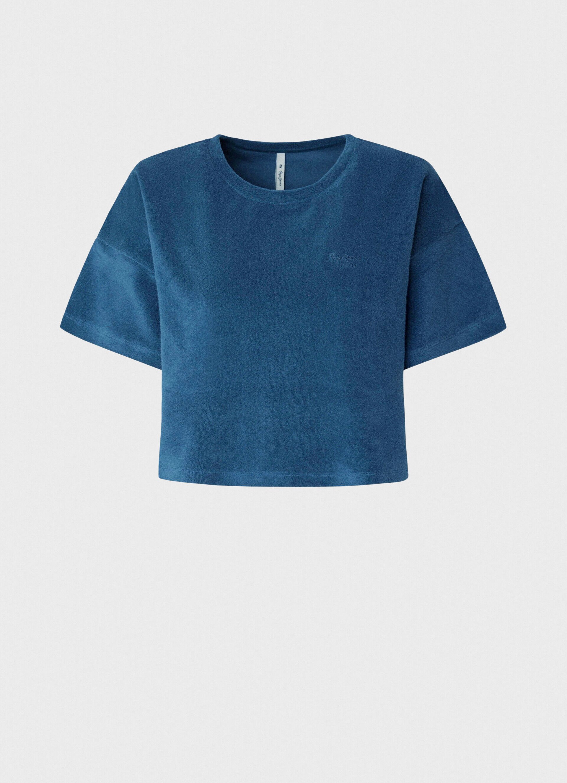 CAMISETA CROPPED COM EFEITO TOALHA - Jarman Azul