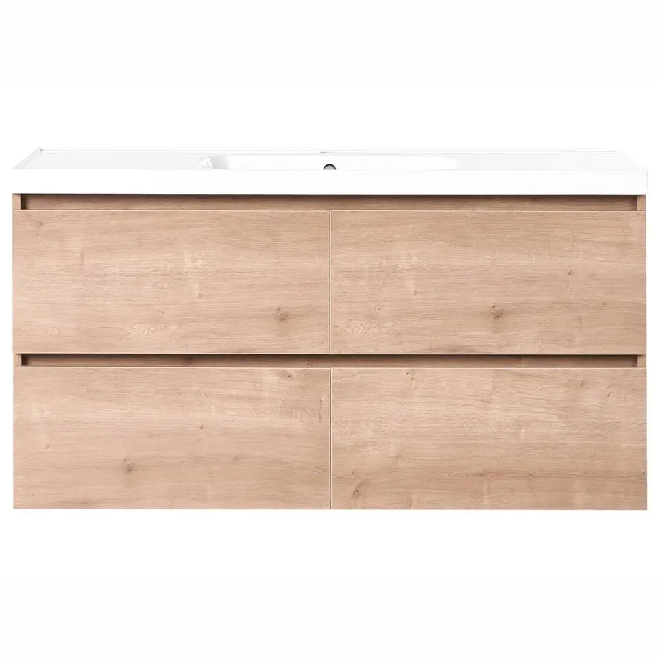 LAGOA - Wandgemonteerd meubel met wasbak - Lichtbruin - 120 cm - MDF