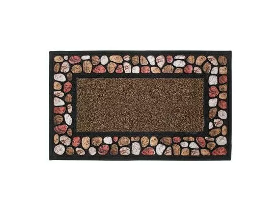Tapis rectangulaire - L 75 x 45 cm - PVC - Cailloux