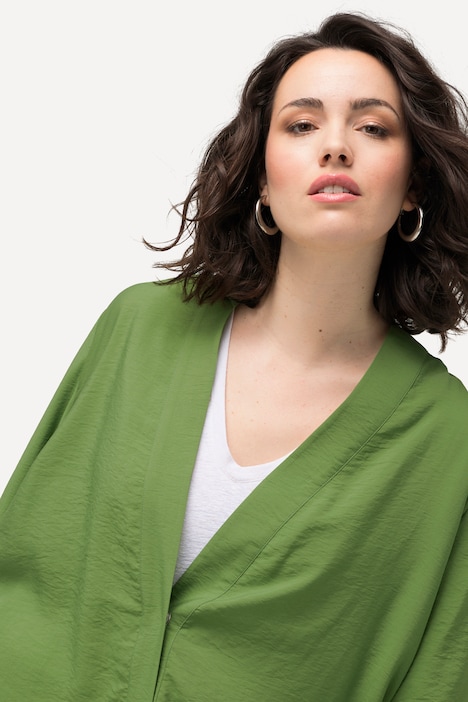Jacke, gehämmerte Struktur, V-Ausschnitt, 7/8-Arm