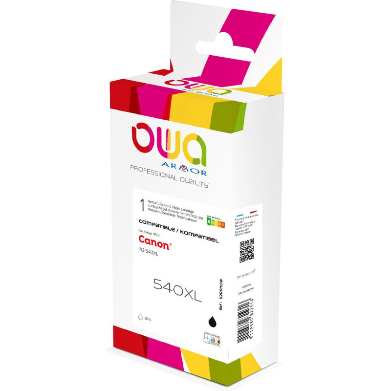 Cartouche Owa Compatible Canon PG-540XL noire pour imprimante jet d'encre