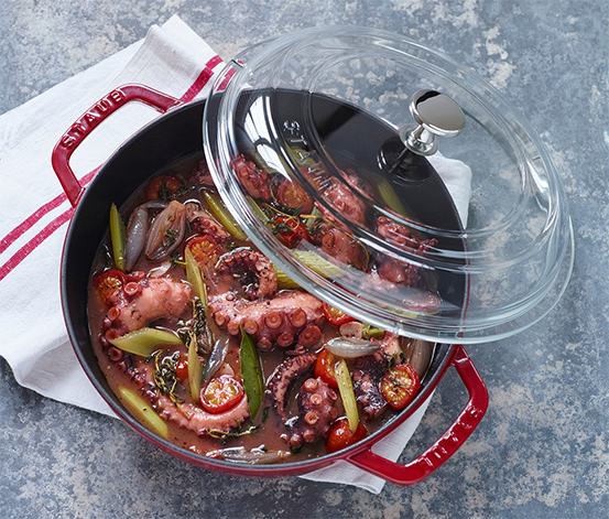 STAUB Gusseisen-Bräter »Braisers« mit Glasdeckel, rot, 28 cm