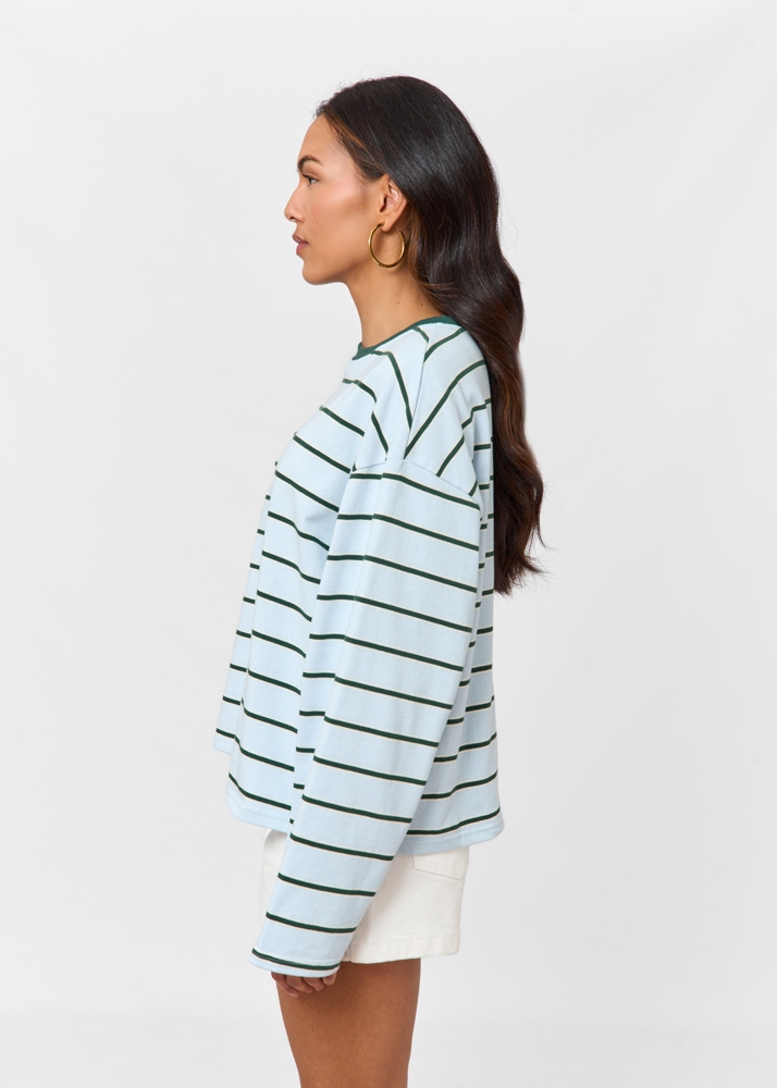 Friday Denim striped longsleeve lichtblauw