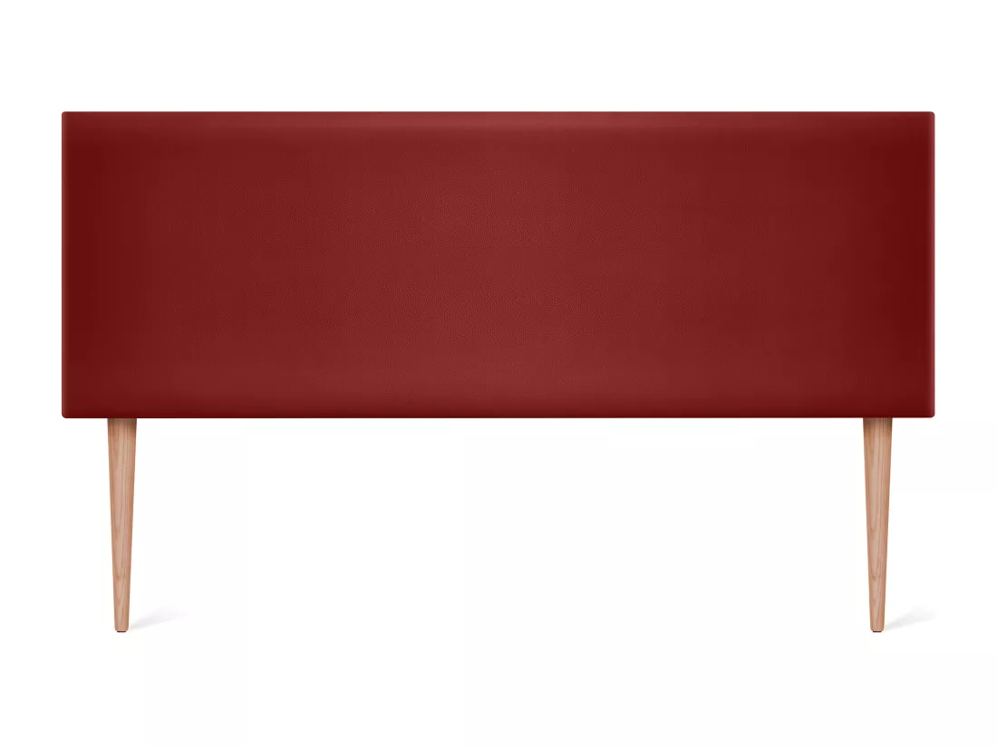 DHOME Tête de lit simili cuir lisse 145x105cm avec pieds Lits 135/140 - Rouge
