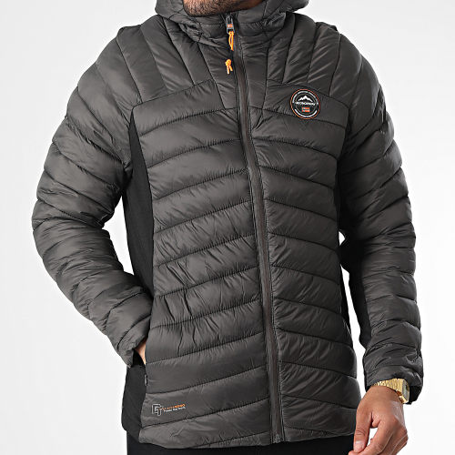 Doudoune Capuche Carlis Gris Anthracite