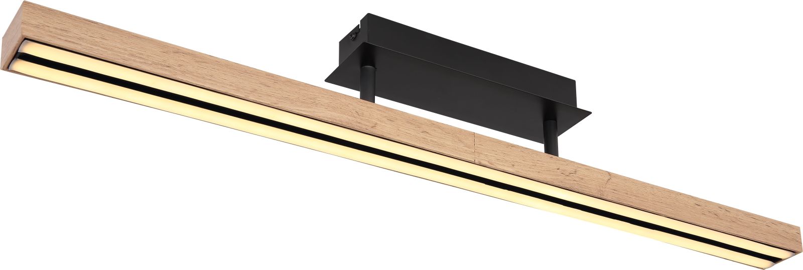 LED-Deckenleuchte - schwarz-Holzoptik - 81 cm