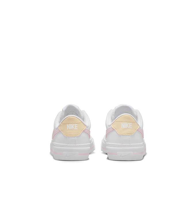 NIKE COURT LEGACY BIG KIDS SHOES WHITE-PINK-FOAM--SESAME-HONEYD