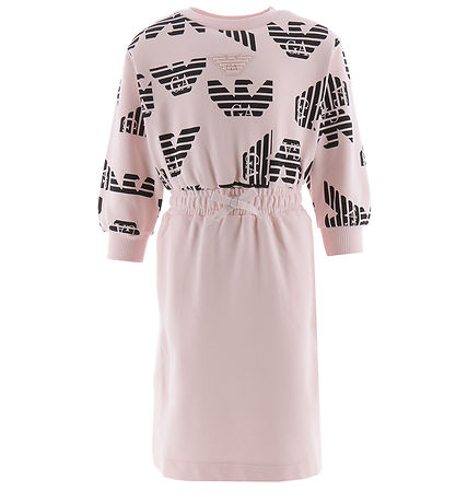 Emporio Armani Sweatkleid - Rosa/Schwarz m. Logos
