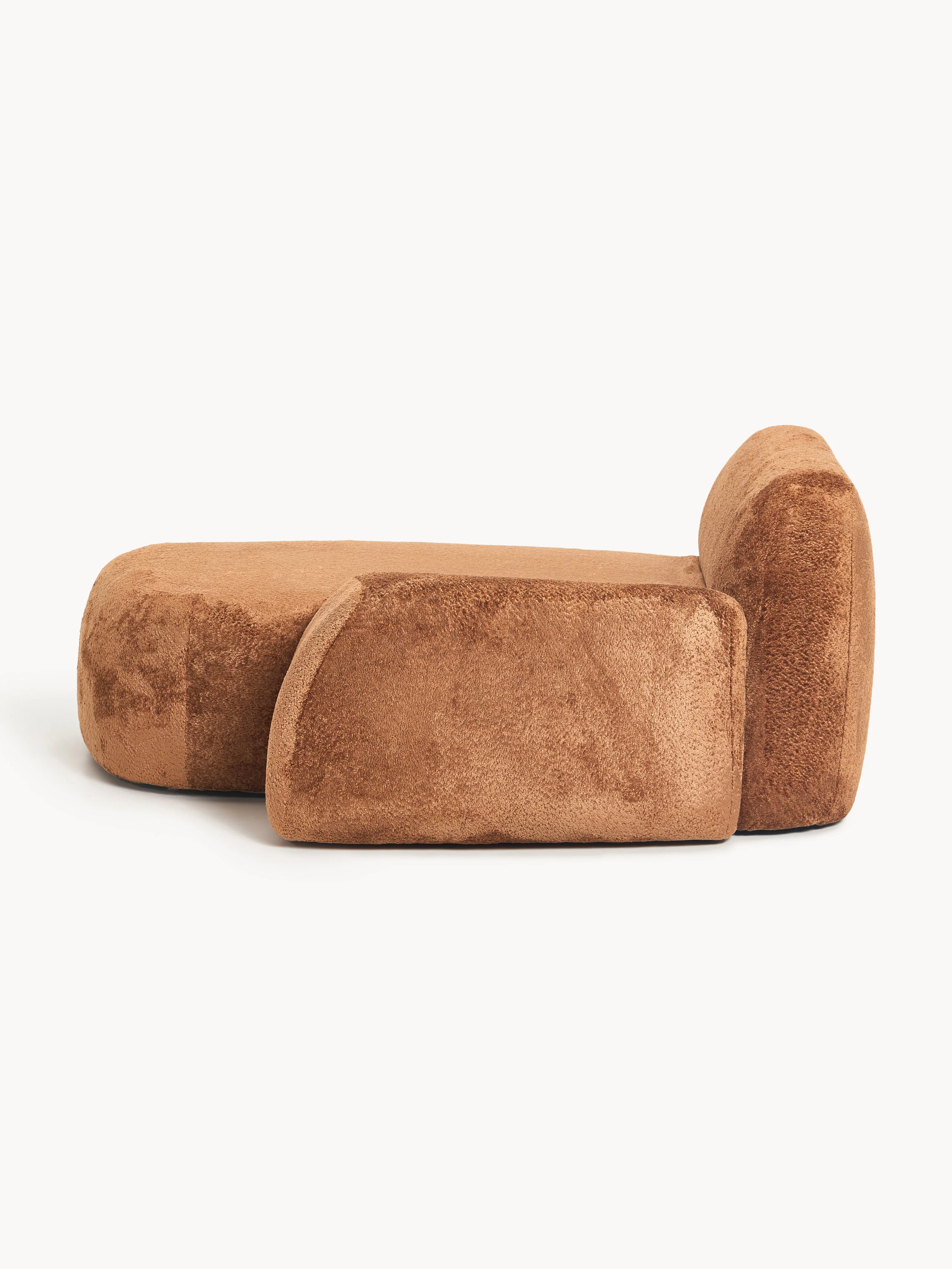 Teddy bouclé chaise-hoekmodule Wolke
