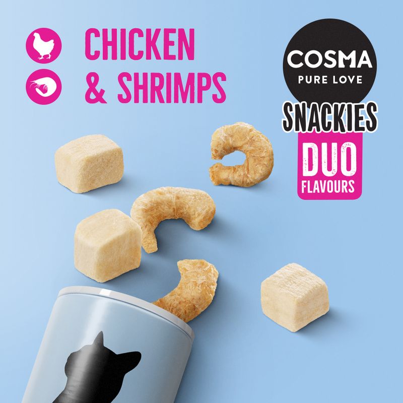 Friandises lyophilisées  Cosma Snackies DUO 2 en 1