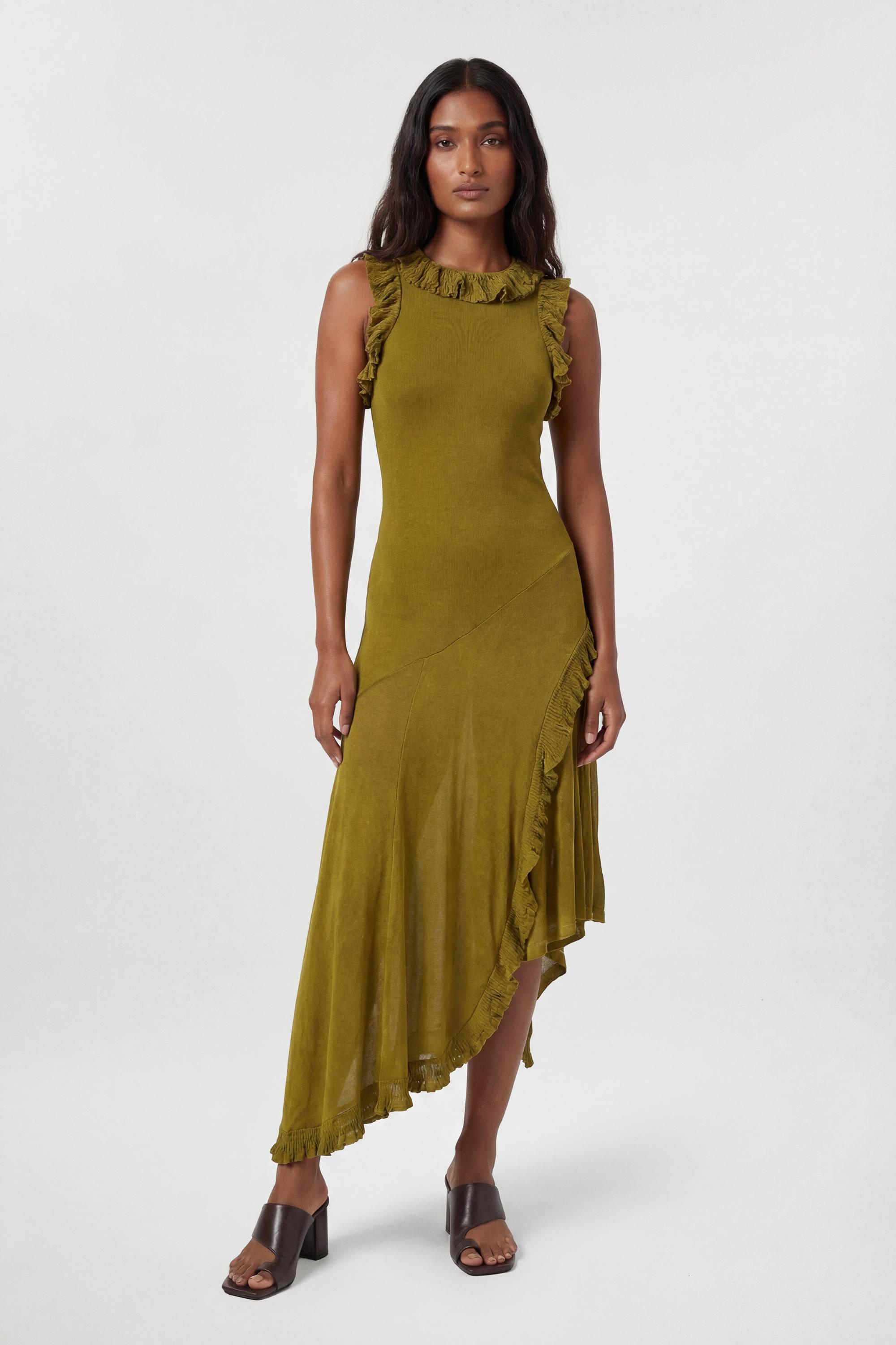 KarenMillen Robe maxi tricotée à volants