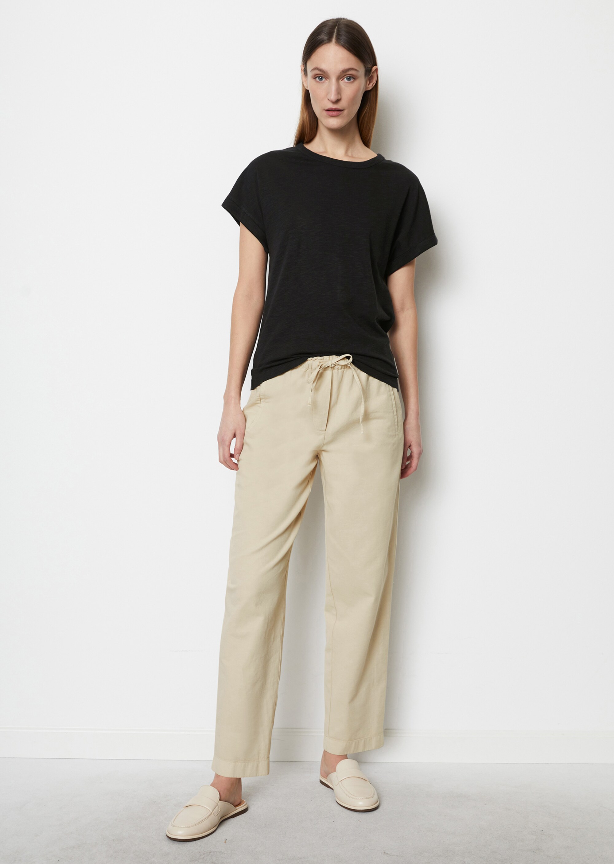T-Shirt loose aus Slub-Jersey