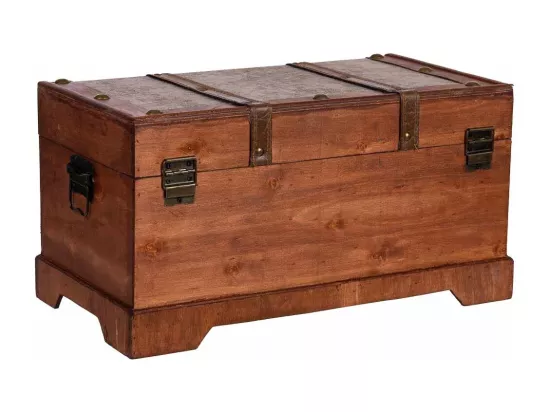 Coffre en bois marron 43x23x22