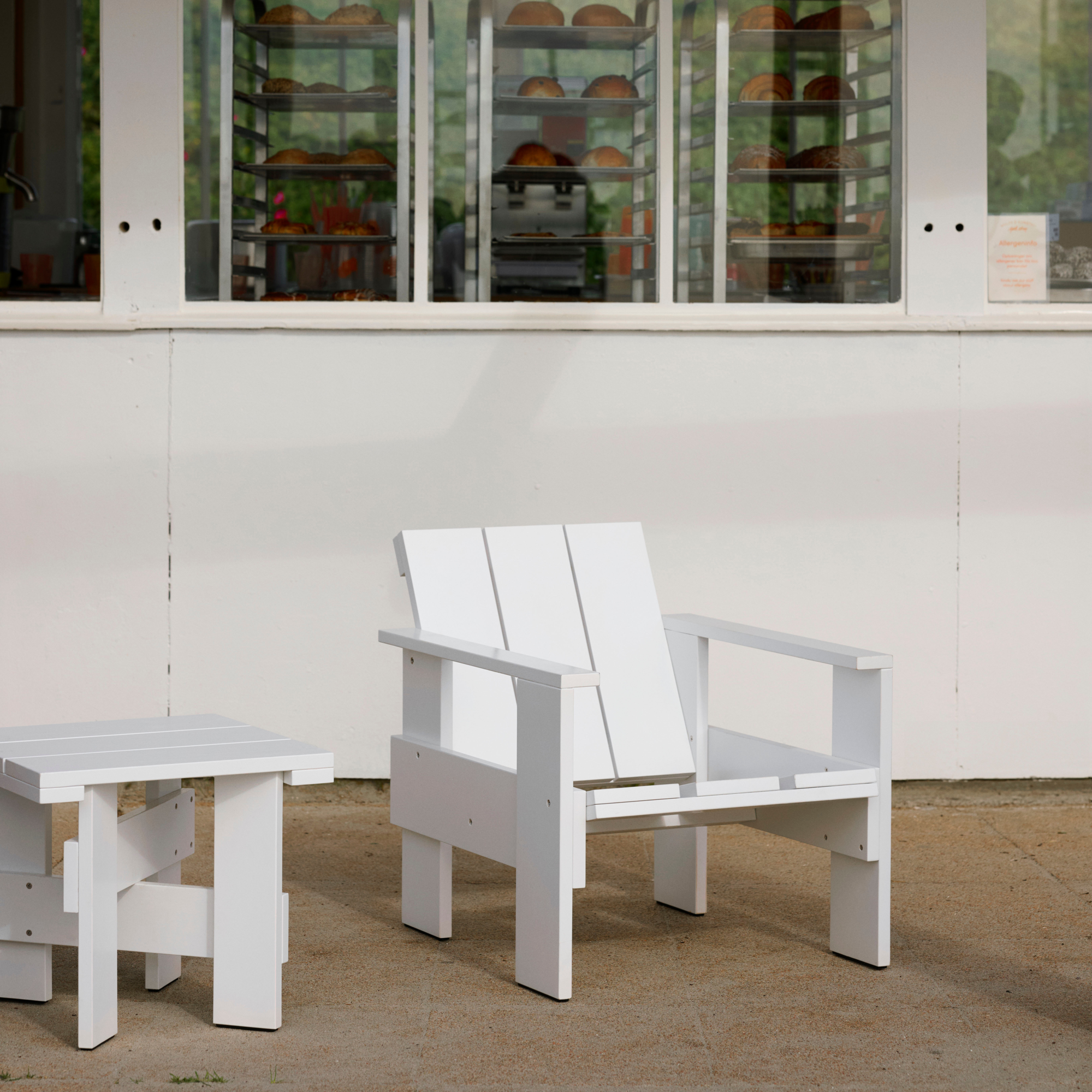 Loungestoel Crate Pinewood wit