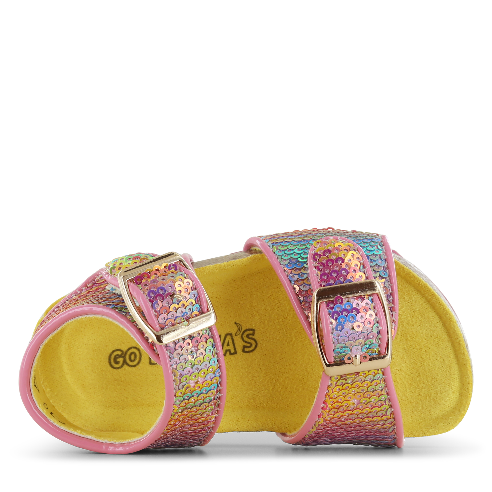Go Bananas sandaal – Rainbow Microleer, Pailletten | Meisjes schoenen
