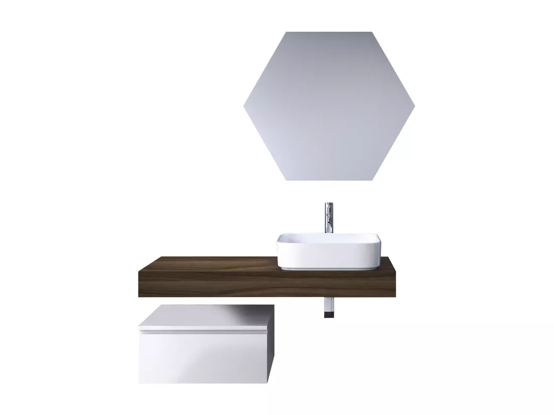 Ensemble de salle de bain 4 pièces ASTRA noyer/blanc