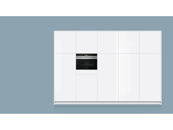 Siemens iQ700 CM678G4S1 - Kombinationsovn - til indbygning - niche - bredde: 56 cm - dybde: 55 cm - højde: 45 cm - med selv-rengøring - rustfrit stål
