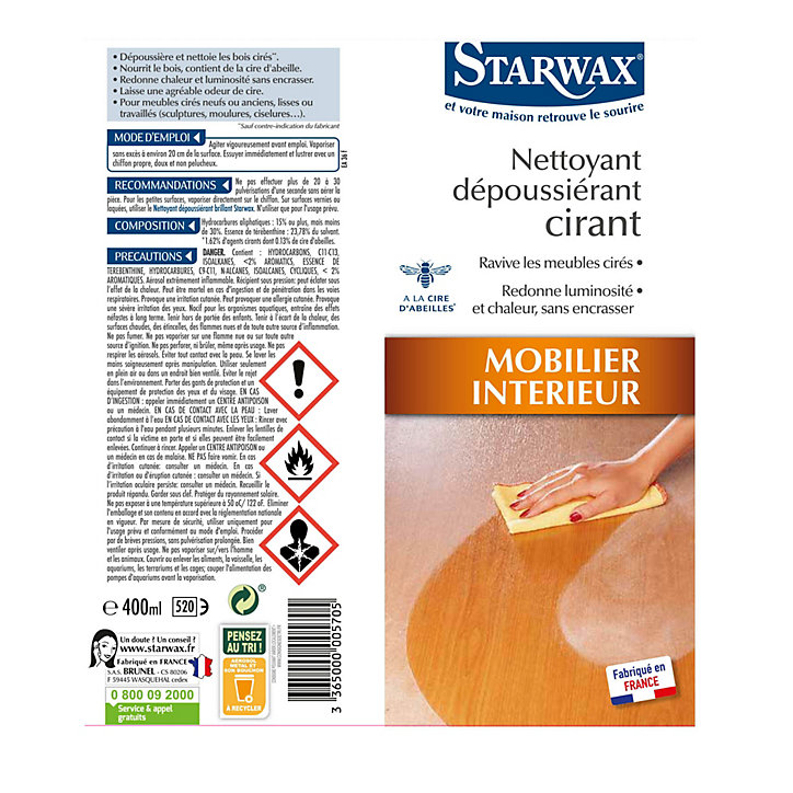 Aérosol nettoyant dépoussiérant cirant Starwax 400ml