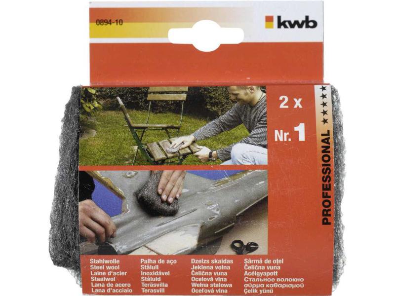 kwb Stahlwolle mittel Zum Polieren, Mattieren, Feinschleifen und Reinigen von Metall und Holz