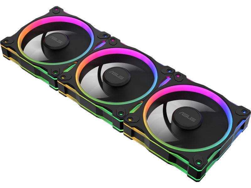 ASUS PC-Lüfter Prime MR120 Fan ARGB 3in1 Schwarz Rückseitig beleuchteter PWM-Lüfter mit umgekehrtem Luftstrom