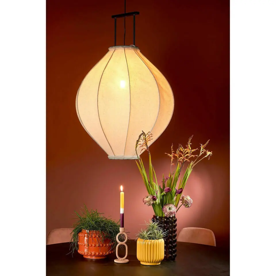 Mica Decorations Bloempot Boaz - gebobbeld - oranje - 16.5x21cm