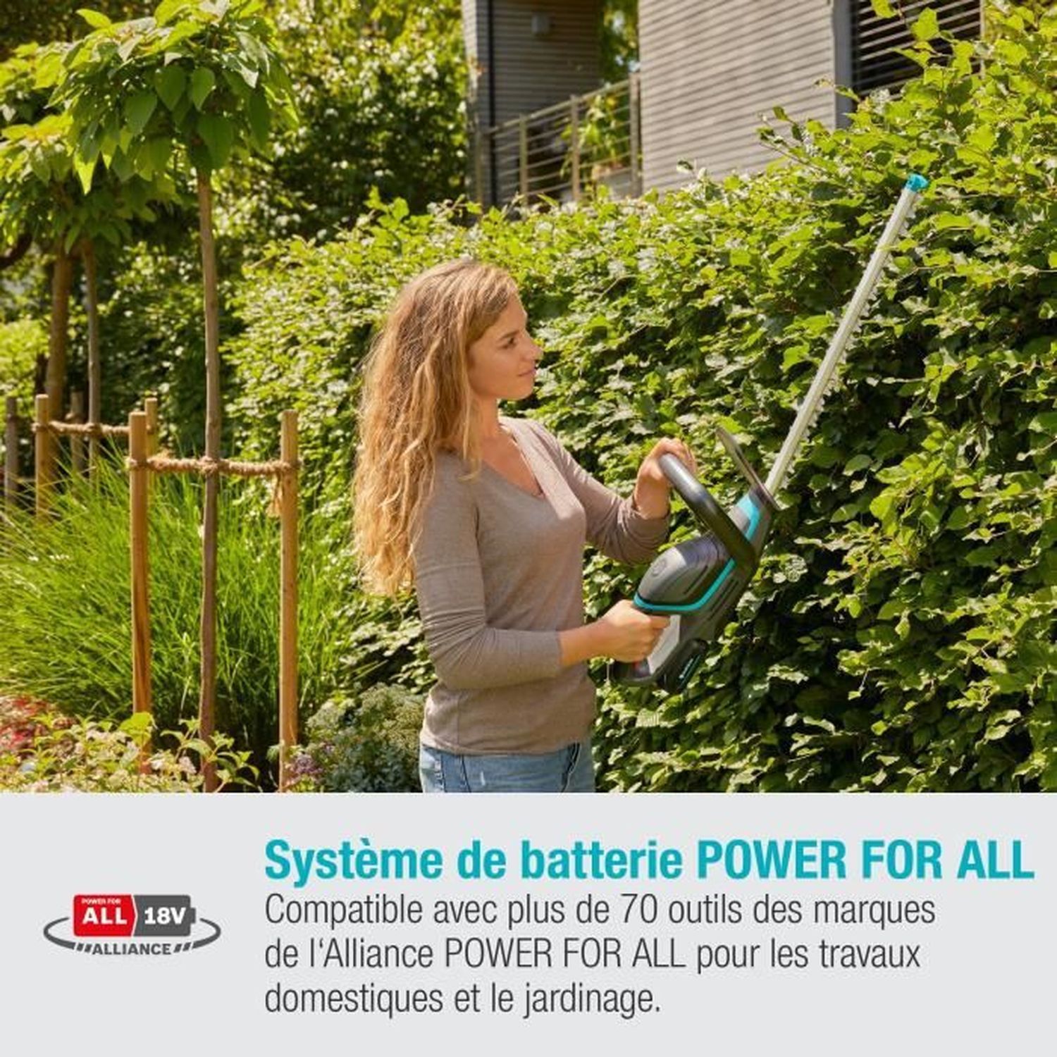 Taille-haies à batterie - comfortcut 60/18v - 18v - 60 cm avec batterie li-ion 2,5ah + chargeur