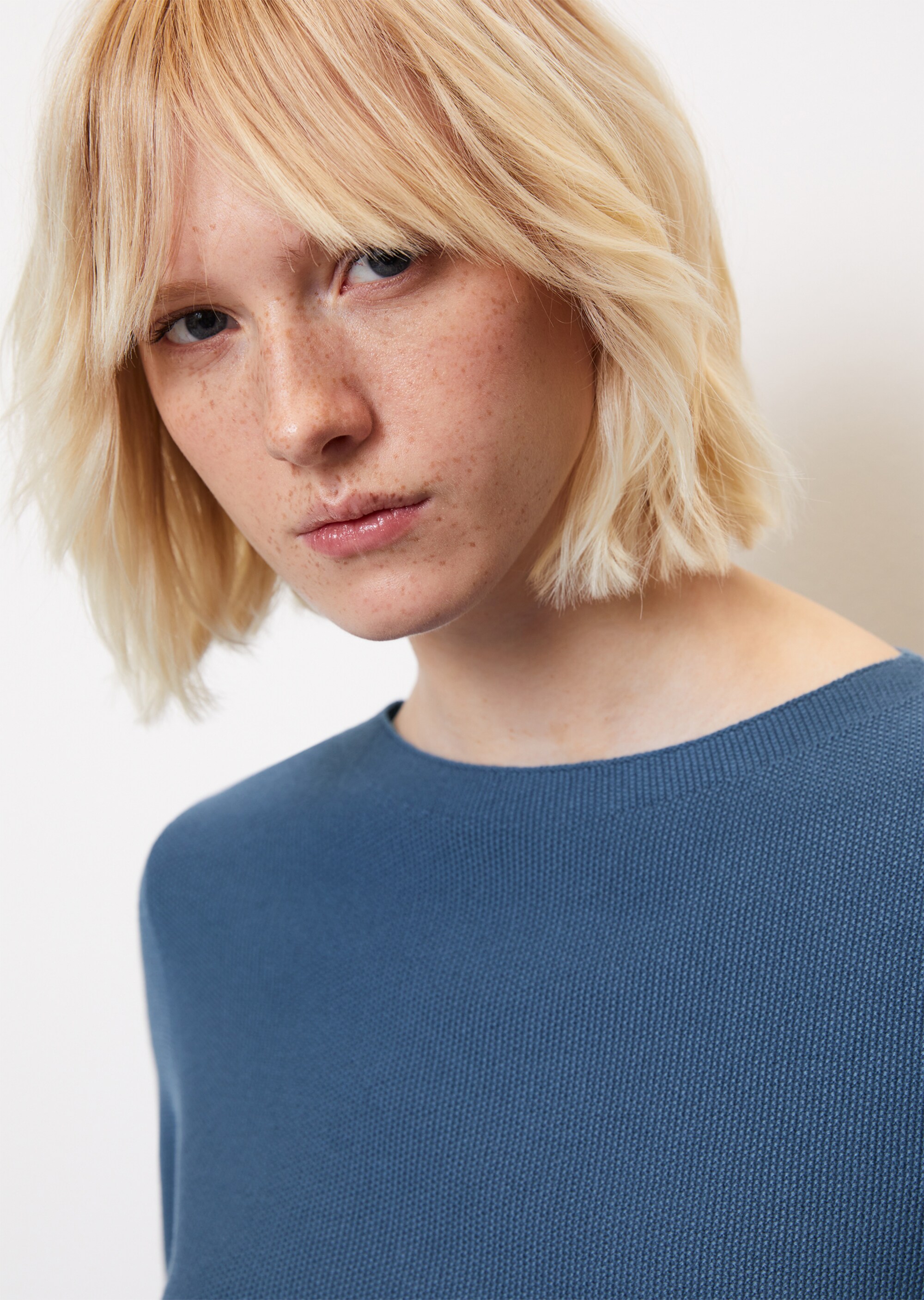 Pullover mit Reiskorn-Struktur aus softem Organic Cotton