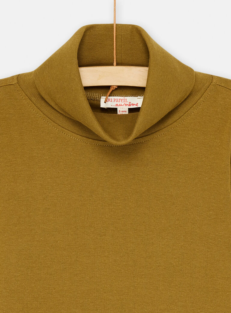 Sous-pull vert militaire uni pour garçon