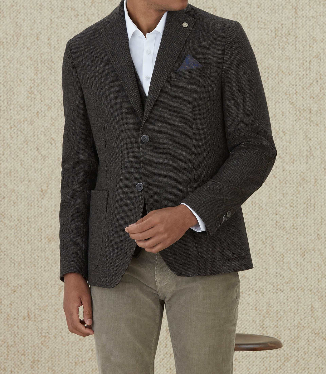 Veste en tweed chocolat 
