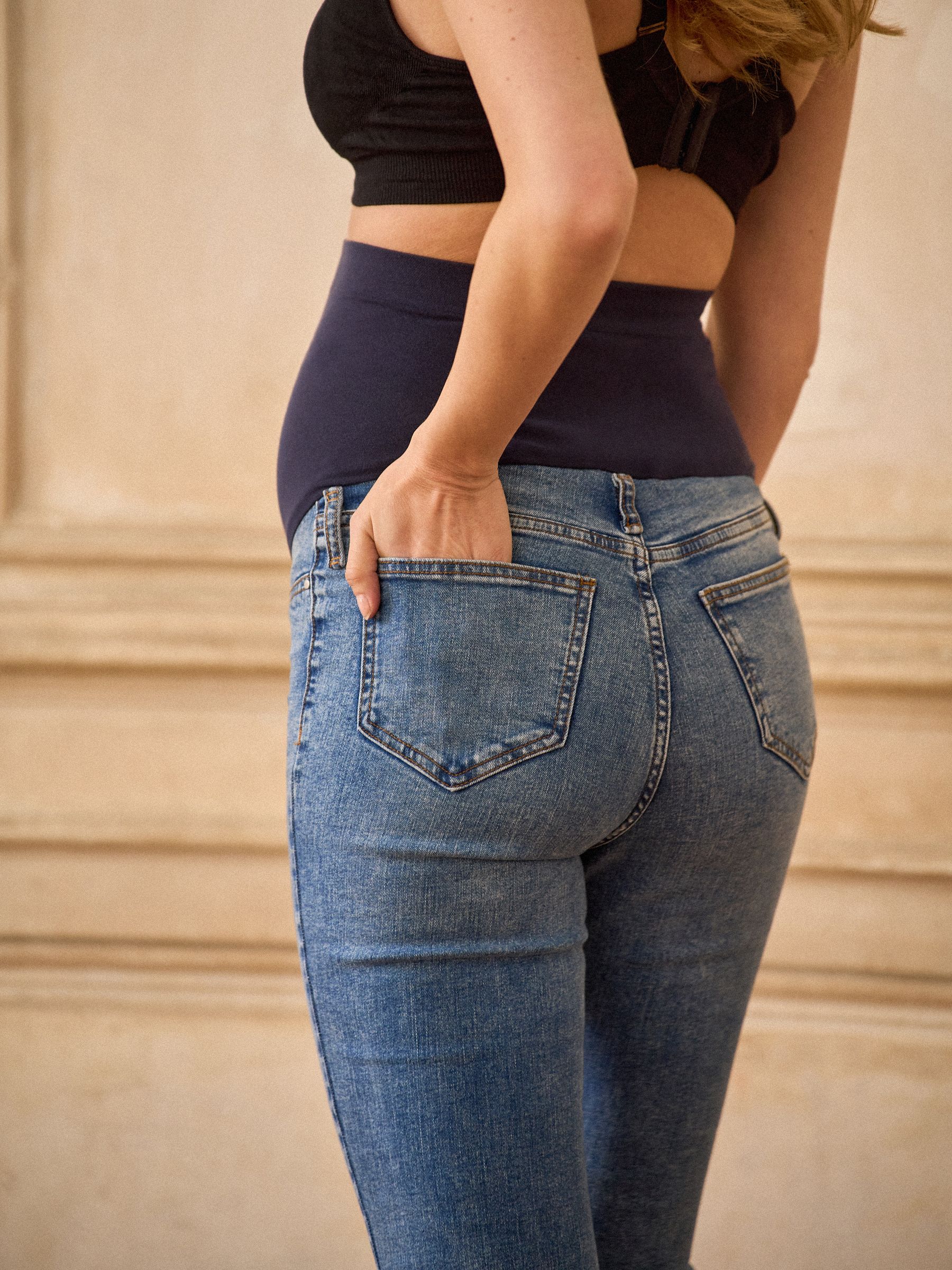 Blauw - Seraphine Underbump Maternity Skinny Jeans