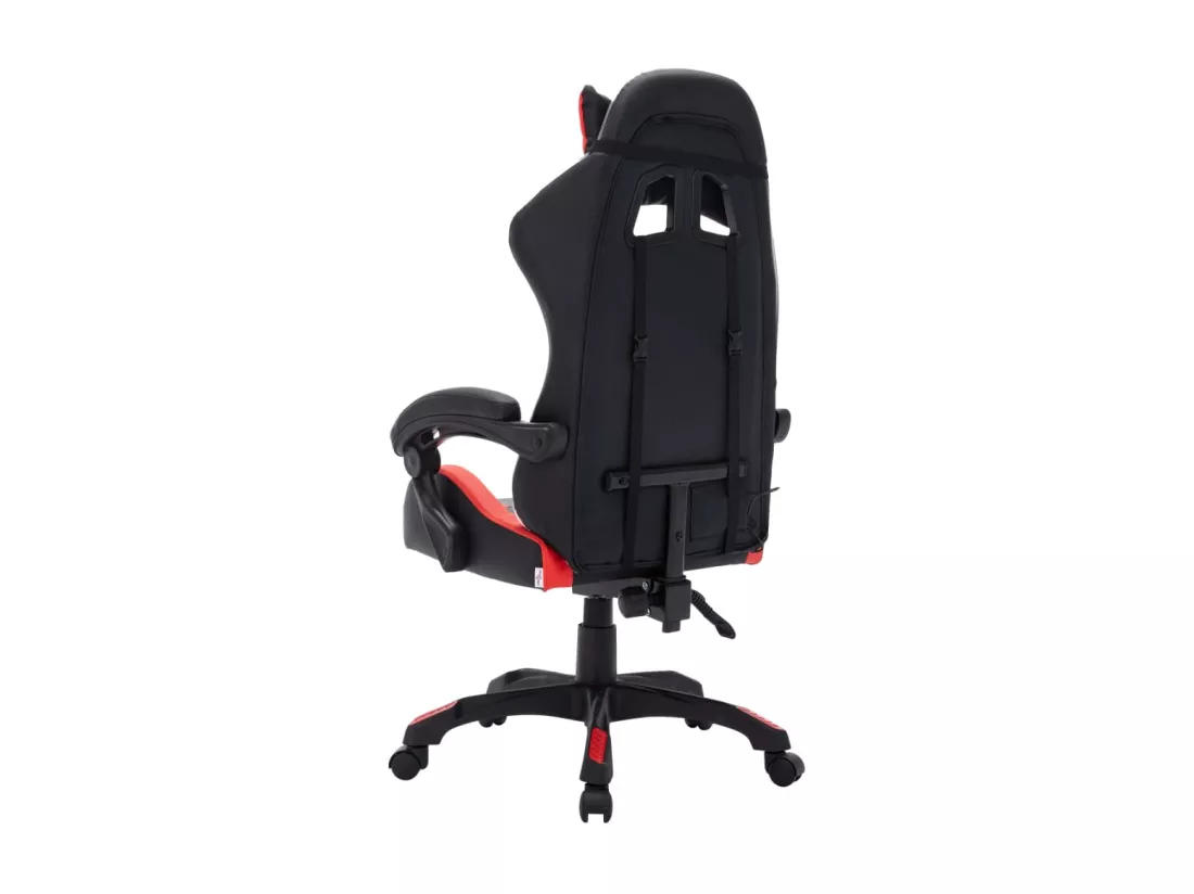 Fauteuil de jeux vidéo avec LED RVB Rouge et noir Similicuir