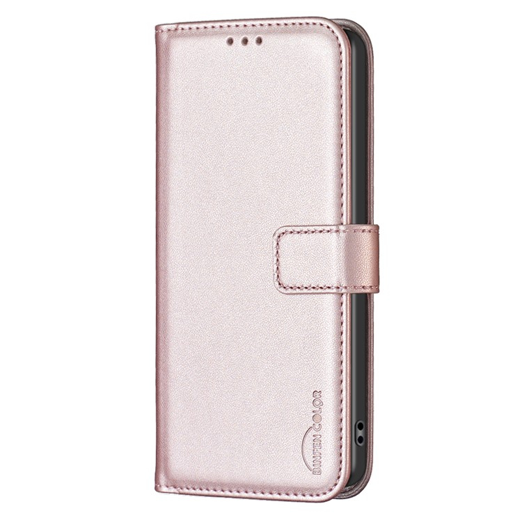 Samsung Galaxy A26 / A17 Leder Tasche Flip Cover mit Kartenfächer - Roségold
