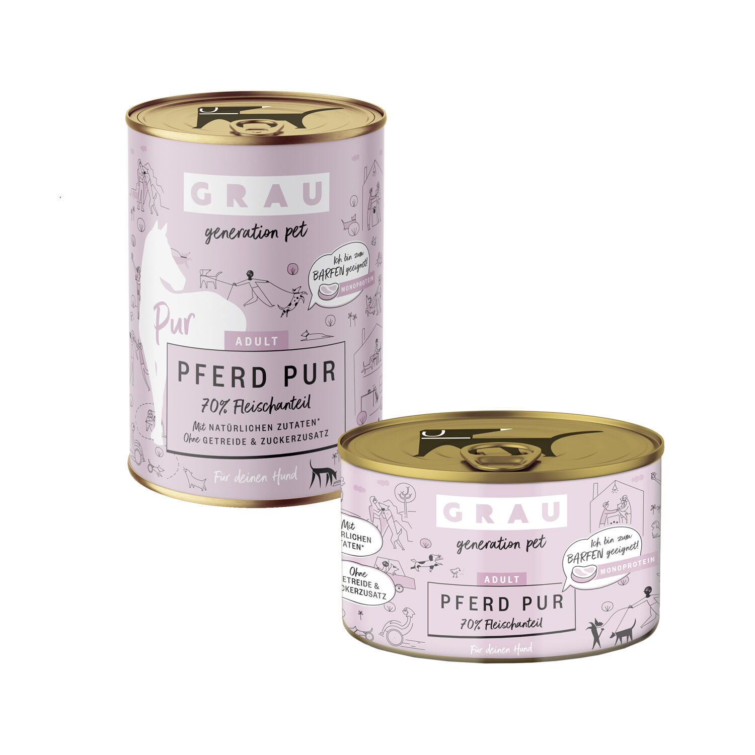 Grau Excellence Adult Puur Hondenvoer - Paard - Blik
