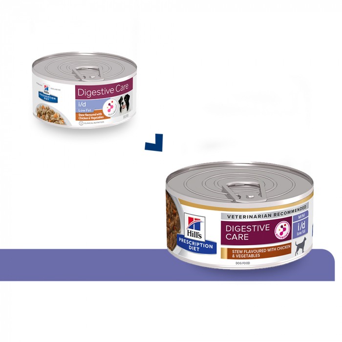 HILL'S Prescription Diet i/d Digestive Care Low Fat en Mijotés au Poulet - Pâtée pour chien