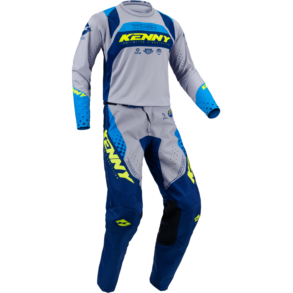 Kenny - Maillot enfant Track Kid Focus - 2023 Gris / Navy / Jaune