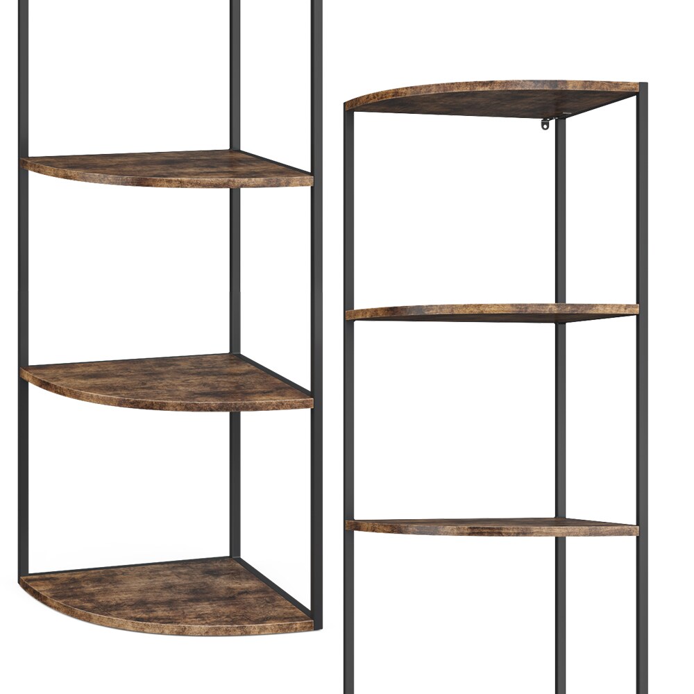 Vicco Eckregal Standregal Raumteiler Fyrk 5 Ebenen Medienregal Antikholz-Optik
