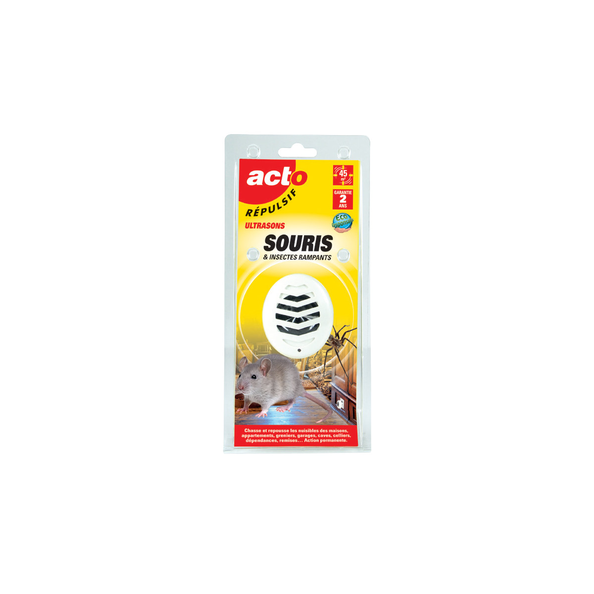 Retro répulsif ultrasons souris - insectes rampants - araignées