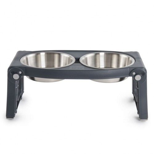 Comedouro elevado para cães Dexas cinza