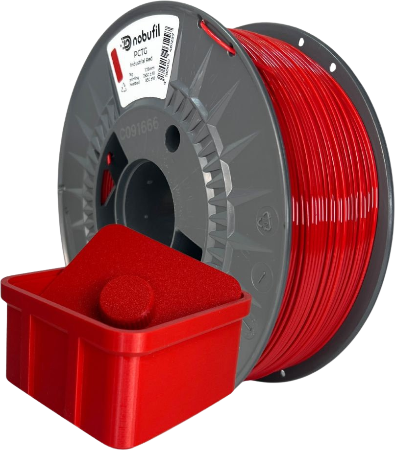 Nobufil  PCTG Industrial Red, 1,75 mm / 1000 g    Schlagfestes PCTG Filament aus recycelten Kunststoffen