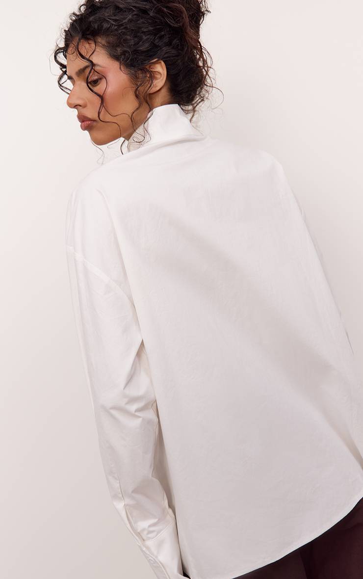 Blanc Chemise Oversize En Coton Avec Poches Détaillées