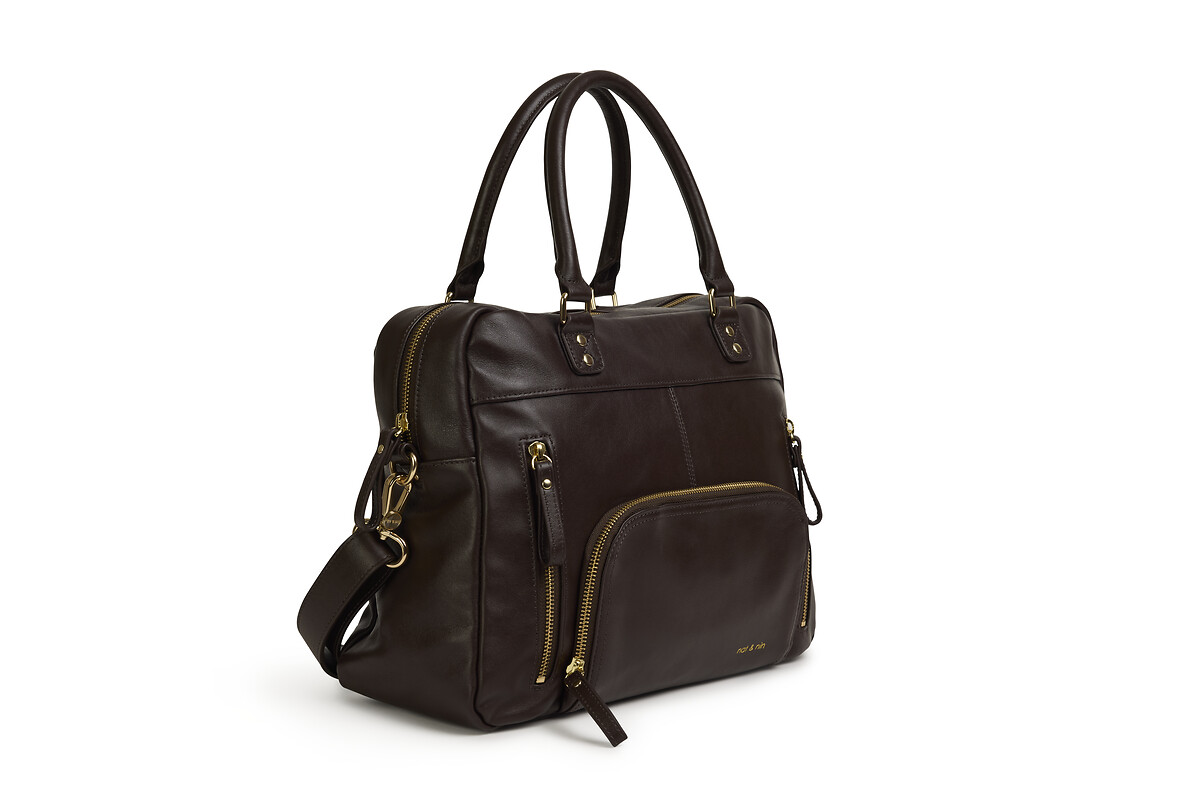 NAT & NIN<br>Bolsa de couro com zíper e vários bolsos MACY
