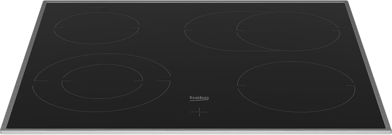 Beko BBUE12020X Einbau-Herd-Set, Multifunktionsofen mit 6 Heizarten und Glaskeramik-Kochfeld, SteamShine-Reinigung, AeroPerfect, Schwarz-Edelstahl