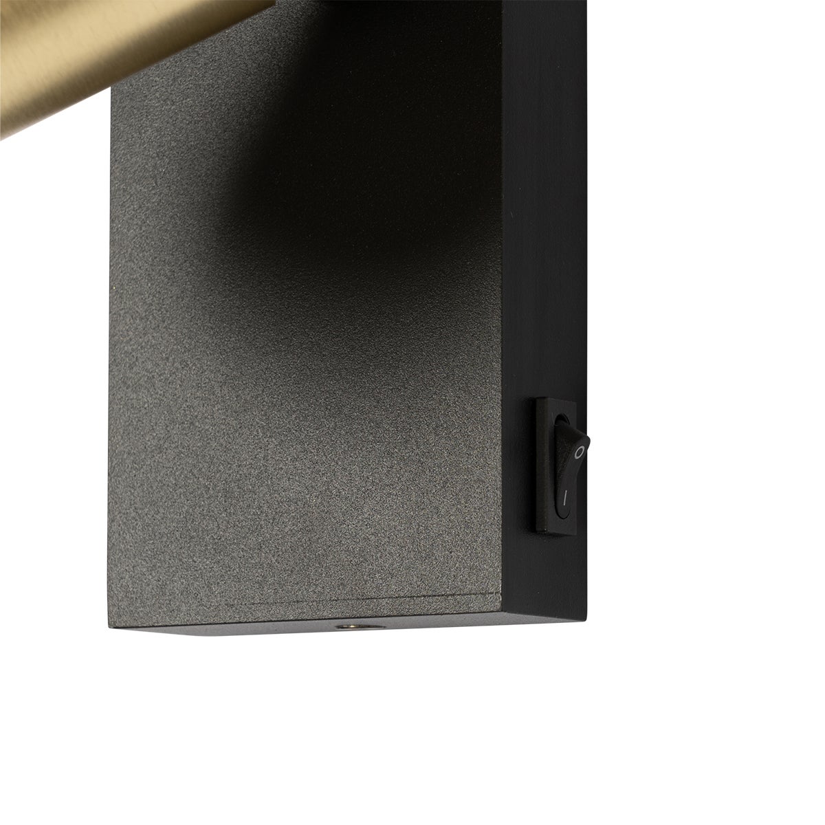 Zwarte wandlamp met goud, verstelbaar met schakelaar - Jeana Luxe