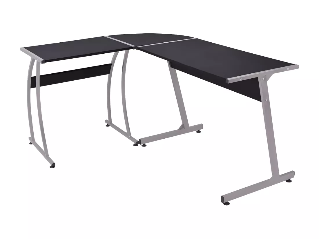 Bureau d'angle en forme de L Noir