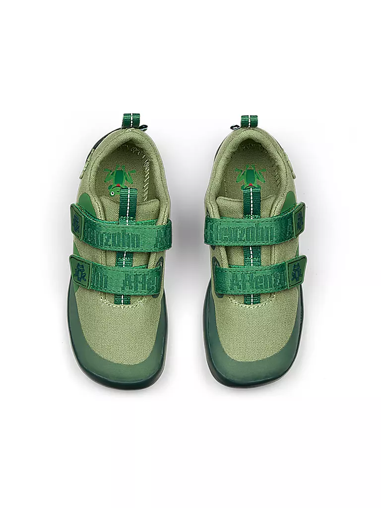 AFFENZAHN Kinder Sneaker Barfußschuh  COTTON LUCKY Frosch grün